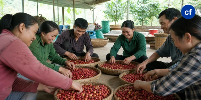 Nhà kho lưu trữ bao bì cà phê đạt chuẩn chất lượng của hợp tác xã